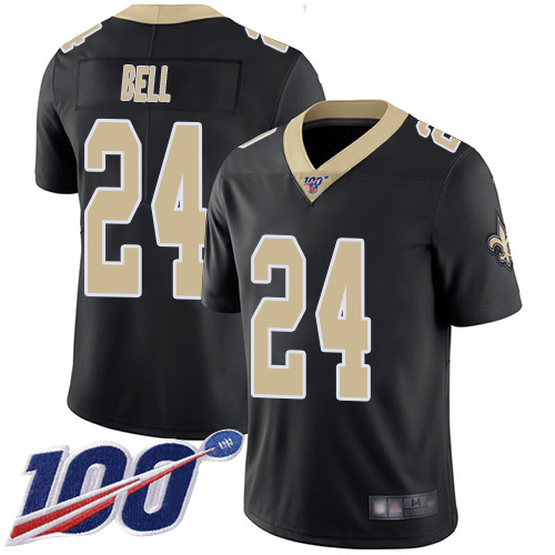 Men New Orleans Saints Limited Black Vonn Bell Home Jersey NFL Football #24 100th Season Vapor Untouchable Jersey